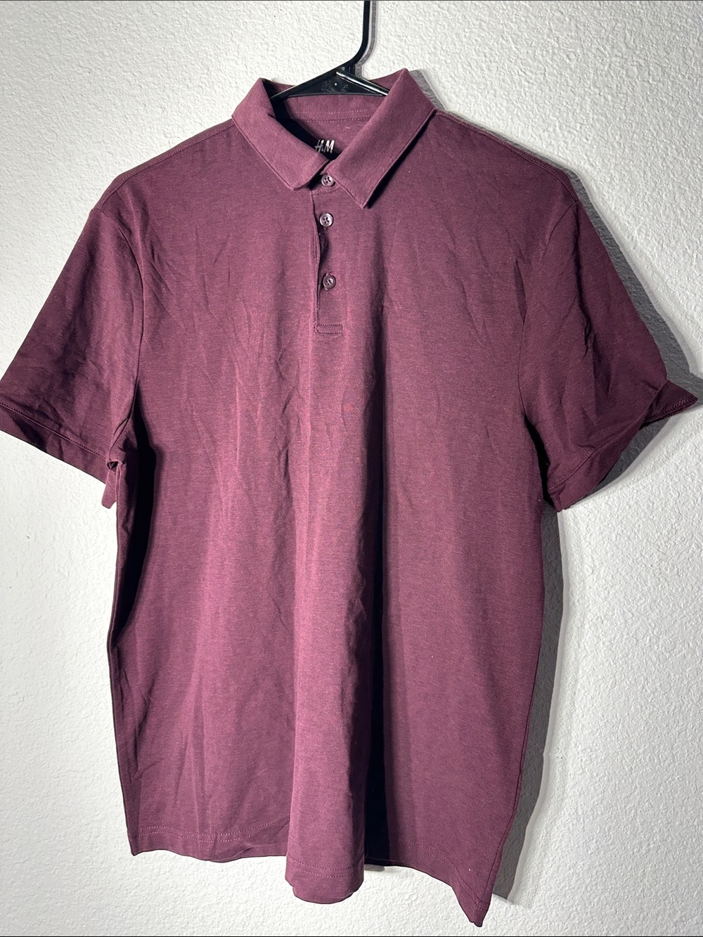 Brand New H&M Men's Polo Shirt - Burgundy